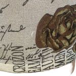 Vintage 90s Cardigan Sweater Fitted Knit Oatmeal Gold Metallic Dark Floral Size L Photo 6