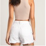 Free People #15 NWT  Maggie Mid-Rise White Distressed Shorts in Optic White Photo 3