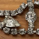Vintage Bracelet Art Deco Faux Diamond Rhinestone Silver Tone Metal Photo 9