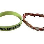 Lot of 2 Vintage Bracelets Chicago Stones Stretch Jewelry Red Photo 0