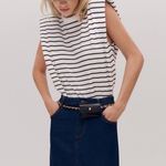 Anthropologie Black White Houndstooth Plaid Tweed frayed newsboy baker boy hat cap gold tone button-One Size (O/S) Photo 2