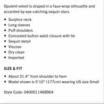 Rococo Sand Velvet Star sequin faux wrap star dress Black Size XS Photo 5