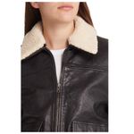 Treasure & Bond Leather Bomber Jacket with Removable Faux Shearling Trim Small Photo 3