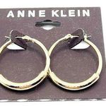 Anne Klein Medium Bar Hoop Earrings in Gold MSRP $26 NWT Photo 1