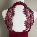 Lulus  Women's Red Lace Halter Lace A-Line Skater Mini Cockail Christmas Dress XS Photo 6