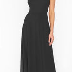Show Me Your Mumu  Lauren Tie Back Formal Bridesmaid‎ Black Flowy Maxi Dress M Photo 0