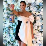 House Of CB  'Jana' Black & Ivory Bow Mini Dress‎ NWOT size M Photo 2