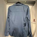 Allegra K NWT  blue long sleeve satin blouse M Photo 3