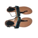Coach ✨ Ladies Sammy Turquoise Blue Zebra Ankle Strap Sz 9 Sandals✨ Photo 7