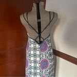 Miami White and Gray Spaghetti Strap Resort Maxi Sundress Photo 2
