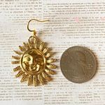 Handmade gold tone stainless steel sun boho retro vintage style earrings☀️ Photo 7