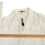 White House | Black Market Long sleeve pocket soft shirt Chiffon button down ecru minimalist office Photo 7