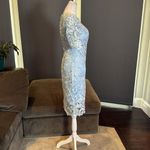 Women’s Blue Short Formal Party Dress Zip Up Back Half Sleeve Size 4 NWT Photo 2