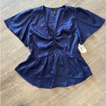 AQUA  navy zebra print tie top 🌷 Photo 1