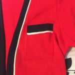 St. John By MARIE GRAY Sportswear 3-Pocket Red Blk Ecru Open Cardigan Jacket EUC M VNTG Photo 7