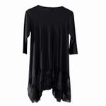 Sympli Womens Black Asymmetrical Tunic Top Velvet Burnout Size 8 Made In Canada Photo 1