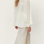 Nasty Gal Set of cream texture beach shirt and pants Photo 1
