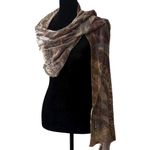 Womens Luxury Velvet Burnout Animal Print Scarf Shawl Wrap Silk Blend Sheer Photo 0