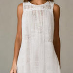 American Vintage Vintage White Eyelet Dress Size 10 Sleeveless Lace Crochet Romantic Dainty Boho Photo 0