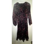 AQUA  Womens Black Floral Sheer Tiered Midi Dress Size Small Photo 1
