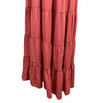 Runaway The Label Rust Maxi Dress Small Cutout Puff Sleeve Tiered Boho Chic Red Photo 3