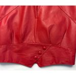 wilson's leather *Vintage 80's  Coat Womens L Red Oversized Bomber New Wave Punk Photo 9