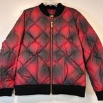 Eddie Bauer  Crimson Black 1936 Skyliner Bomber Goose Down Jacket Women’s Large Photo 0