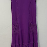 Soft Surroundings Midi Dress Size XS Purple Women's Short Sleeve Boho Pockets Photo 0