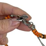 Chico's New  Orange Beaded 3 Strand Long Boho Necklace and Bracelet Set Photo 6