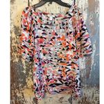 Loft  Women’s Short Sleeve Geometric print blouse Small Photo 0