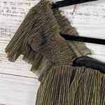 Urban Outfitters Gold and Black Metallic Off the Shoulder Crop Top, EUC, Small Photo 2