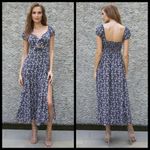 Tolani 💕NICKY HILTON x 💕 Silk Montauk Midi Dress ~ Navy Blue Anchor Print XS Photo 11