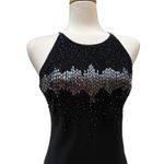 VTG Y2K Whimsigoth Dress Sz 8 Cachet 2000s Black Mini Halter Embellished Fairy Photo 1