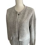 Three Dots  Gray Knit Bomber Style Jacket Size Medium Photo 2