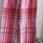 PINK - Victoria's Secret  distressed ripped plaid pj pajamas pants in pink and red size XS. Photo 2