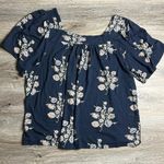 Lucky Brand 🌿  Navy Floral Top – Size XXL Photo 4
