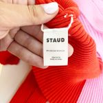 STAUD Long Sleeve Ribbed Shoko Colorblock Midi Sweater Dress Pink Red Medium Photo 5