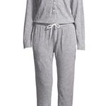 Monrow Henley Drawstring Jumpsuit Gray Size L Photo 0