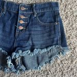 Bullhead Denim Co. Dark Wash Button Fly High Rise Jean Shorts Size 25 Blue Photo 5