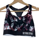 Victoria's Secret Victoria’s Secret Sports Bra Womens L Black Floral Racerback Medium Impact Gym Photo 0