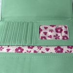 Disney ‎ Loungefly Stitch & Angel Long Wallet Floral Mint Green Snap Closure Photo 8