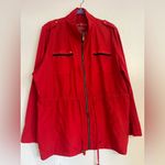 Onque Woman Vibrant Red Jacket with Black Trim Size undefined Photo 1