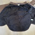 Acoa Faux Leather Shacket Sz S Brown Pearl Snap Western 90's Baggy Oversized Photo 9