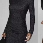 Athleta Malaga Dress Long Sleeve Ruched Sides Heathered Gray Black Womens S Photo 4