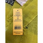 Tory Burch Leopard Print Wool Scarf Shawl Green Border Frayed Edge NWT Photo 8