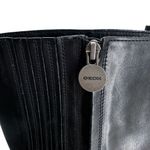 Geox  Fecility Leather Boots Women Size US 8 EU 39 Black Side Zip Block Heel‎ Photo 13