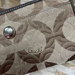 Coach  Monogram Zip Around Quilted Signature Wallet Clutch brown Photo 5