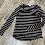 Madewell  Small Grey Striped Long Sleeve Tee Photo 0