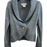 United States Sweaters Vintage  Blue Shawl Collar One Button Woman's Cardigan S M Photo 0