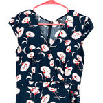 J.Crew Mercantile size 0 short sleeve wrap dress deep teal floral print Photo 2